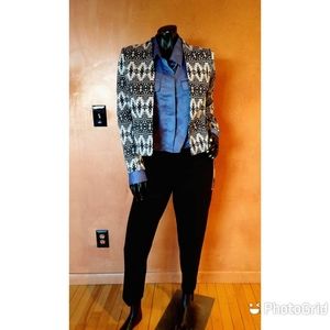 Black and white blazer